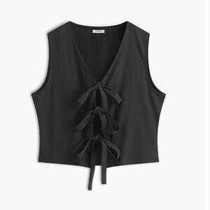 COMMENSE Tie up cropped vest